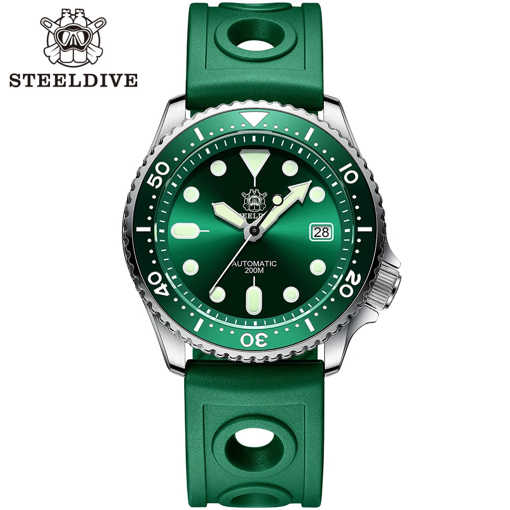STEELDIVE SD1973 Men's Dive Watch NH35 Automatic Mechanical Men's Watch Luminous Ceramic Bezel Diver Watch Men Watches Sapphire