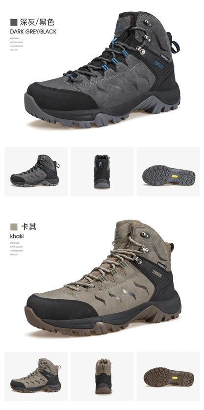 Zapatos de senderismo HUMTTO, botas de caza impermeables para hombre, botas tácticas de combate para desierto hasta el tobillo, botas de trekking para hombre y mujer, zapatillas cálidas de cuero