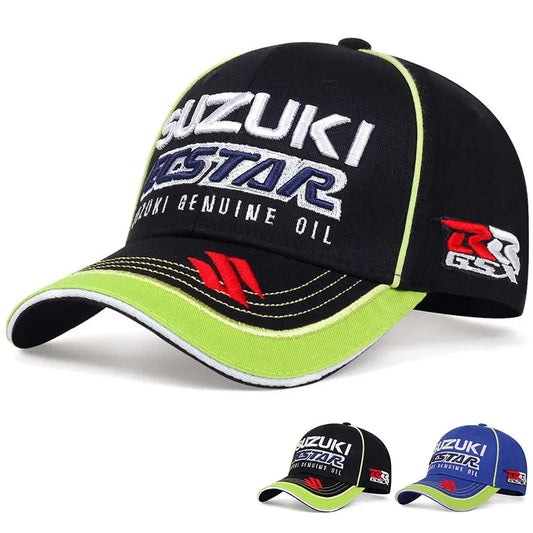 Bejzbol kapa s izvezenom Suzuki zvijezdom, popularna za motociklističke utrke i ležerni stil