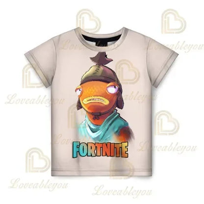 Fortnite Adult Children's Clothing 3D Digital Printing Loose Large Size Short-sleeved T-shirt Kids Summer Tee Tops