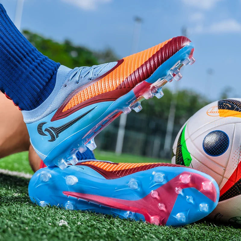 Chaussures de Football pour hommes, crampons de société, bottes professionnelles de terrain de Football en plein air, chaussures d'entraînement sur gazon, baskets à pointes longues
