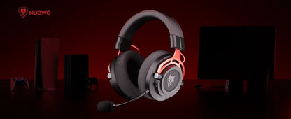 Casque de jeu sans fil NUBWO G03 avec micro à suppression du bruit, casque sans fil stéréo Bluetooth pour joueurs avec micro pour PS5, PS4, PC