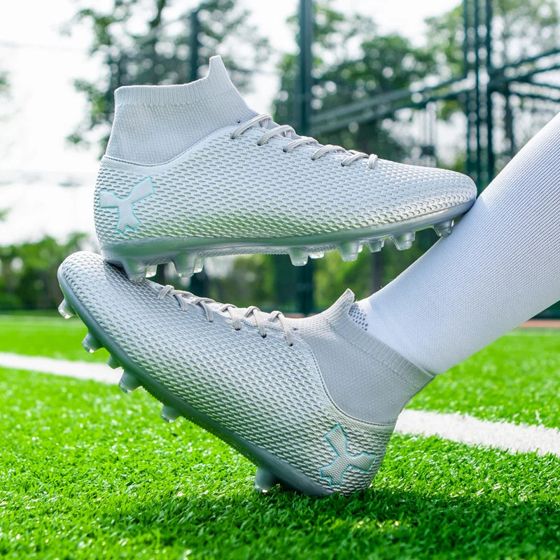 New Unisex Long Spike Football Boots Men Broken Nail Soccer Shoes AG/TF Training Soccer Cleats Sneakers Non-Slip Ankle Shoes