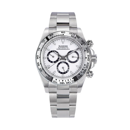 Sugess Diving Men's Watch Panda Automatic Mechanical Chronograph Peacock SL4801 Movement Wristwatch Waterproof Ceramic Bezel New