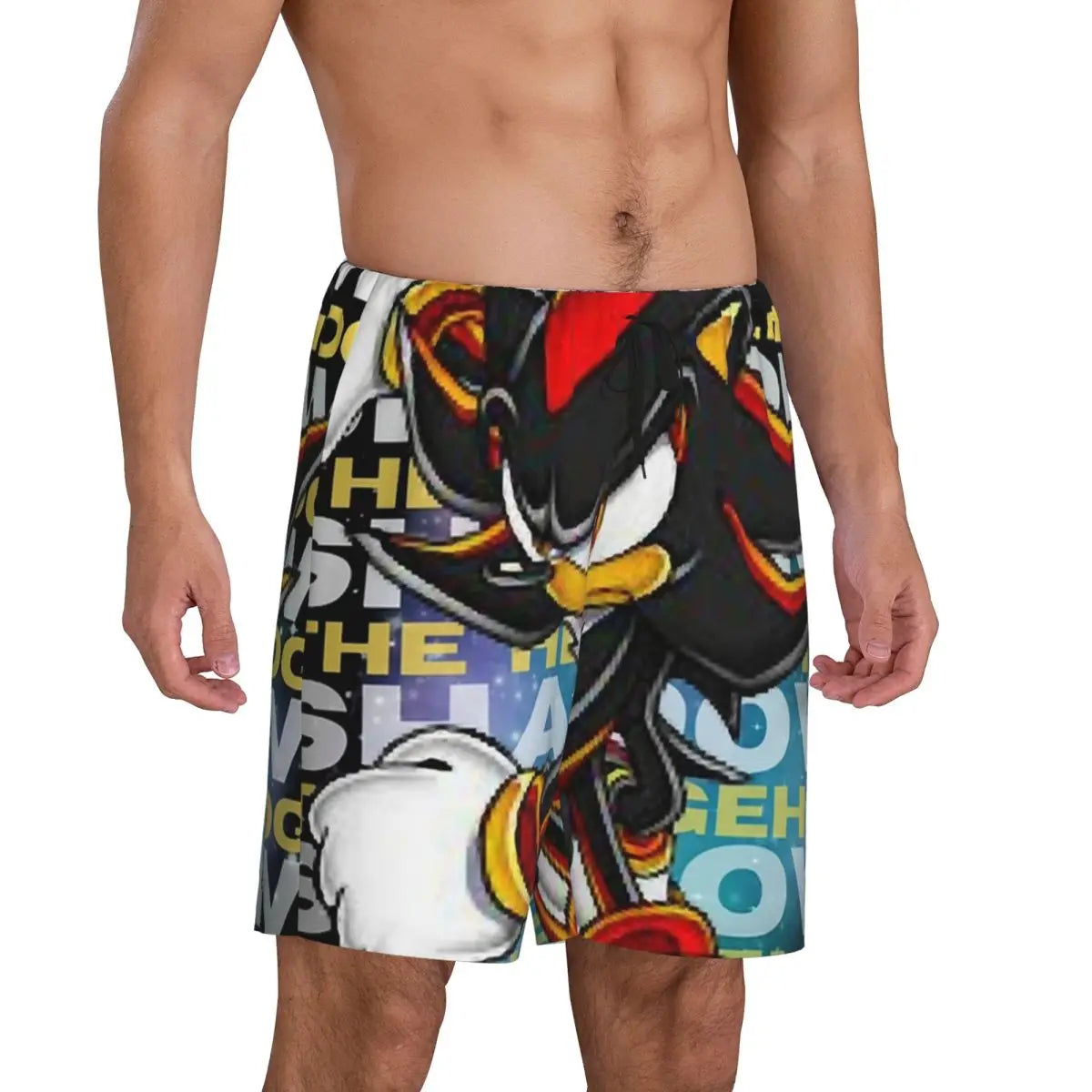 Pantalones cortos de pijama personalizados de Sonic the Hedgehog para hombre, para dormir y estar por casa