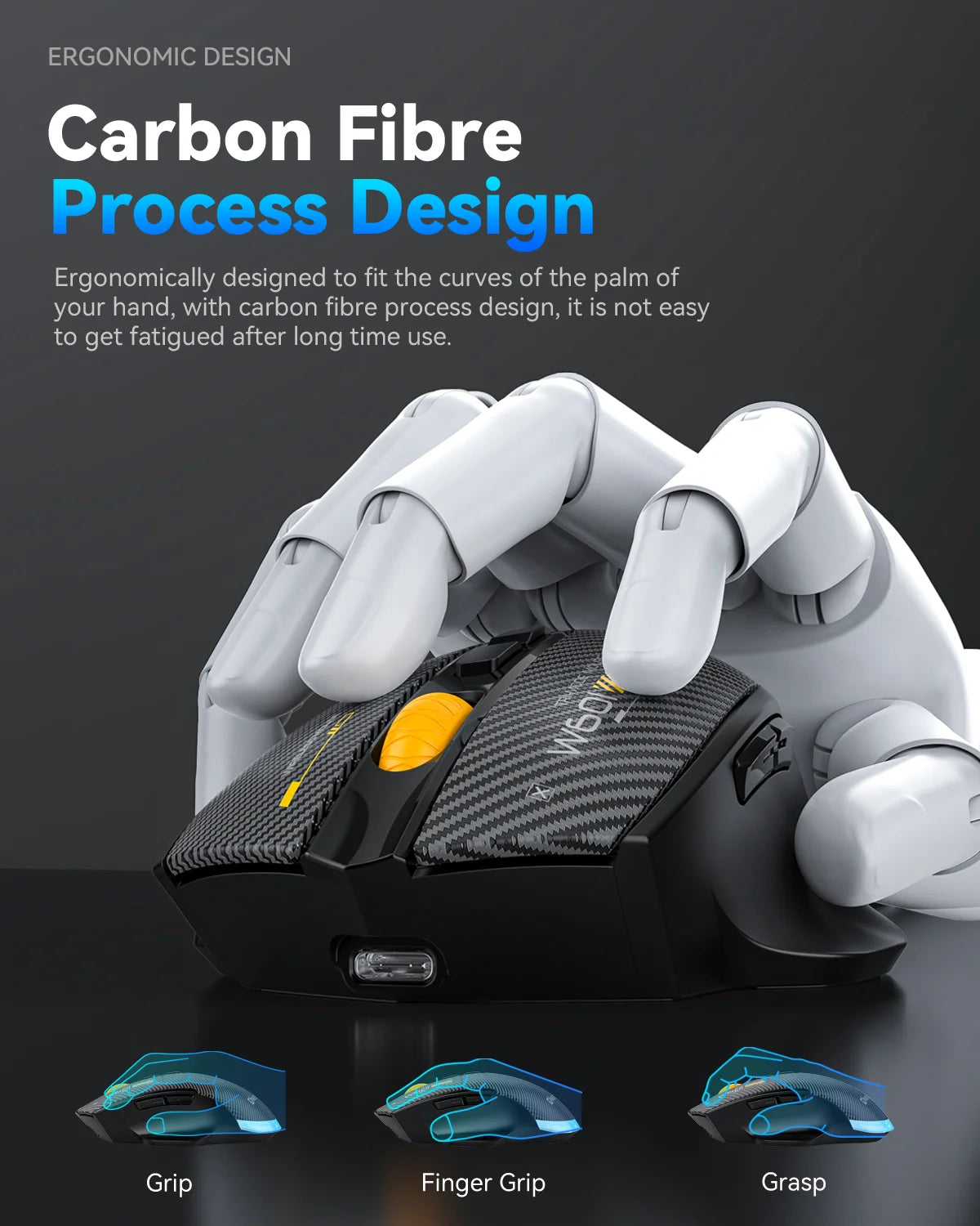 Bluetooth Wireless Gaming Mouse, 12800 DPI Wired/Wireless RGB Mouse with 7 Programmable Buttons,for PC Laptop,Gaming