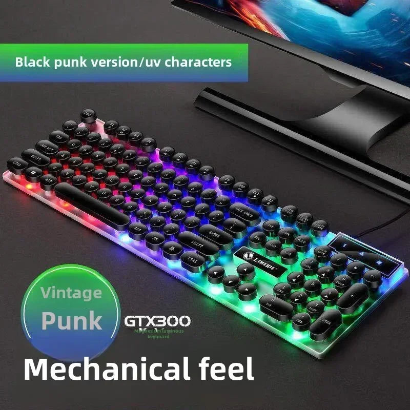 Mechanical Keyboard  Gaming Keyboard  E-sports Game Office Computer Notebook Desktop Steampunk English USB for Gaming