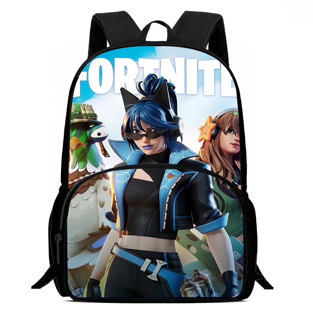 Classic Game Fortnite Kids Backpacks for Boys and Girls, Student Birthday Gift, Child School Bags with Large Capacity, Durable Camping Rucksack