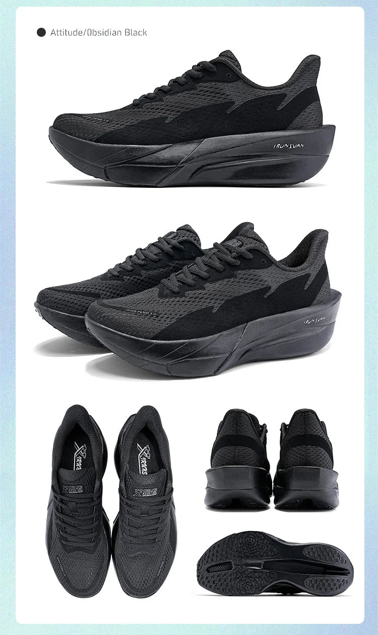 IRUNSVAN Carbon Fiber Sneakers Beginner/Advanced Running Shoes Breathable and Comfortable Thick Bottom Training Shoes Unisex 130
