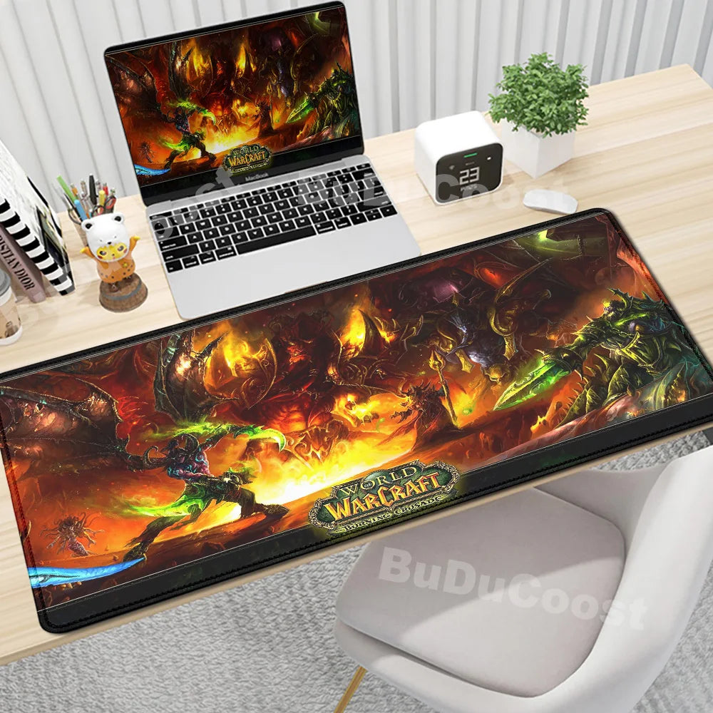 Anime World of Warcraft Podkładka na biurko Podkładka pod mysz do gier Akcesoria komputerowe XXL Podkładka z zapięciem na krawędzi Klawiatura Dywanik pod mysz dla graczy Podkładki biurowe