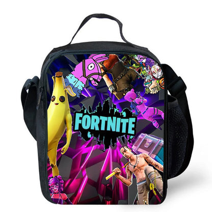 Cute Cartoon Lunch Bag Insulated Thermal Food Container Leakproof Reusable Fortnite Lunch Cooler Bag for Kids Student