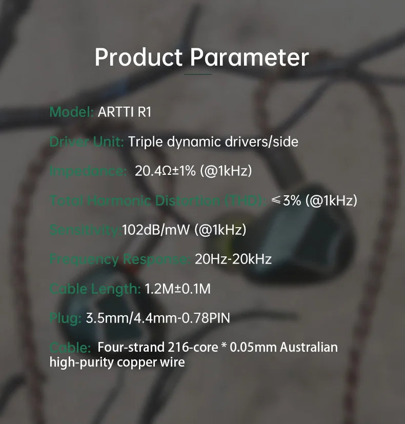 ARTTI T10 Planar Driver In-Ear HiFi Earphones, Wired IEM Monitors with 14.2mm Planar Driver, Detachable 0.78mm 2-Pin Cable, 3.5mm/4.4mm Audiophile Earbuds