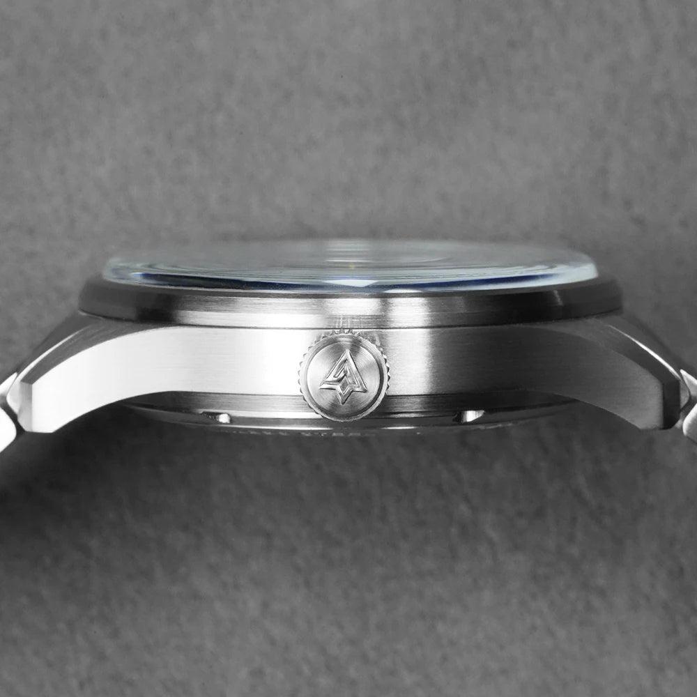 CADISEN Automatic Mechanical Watch Men's Silver Business Casual Waterproof Watch Japan MIYOTA 8215 Movement Domed Glass Men's Watch