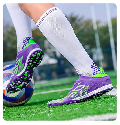 Nouvelles chaussures de football pour hommes, crampons, baskets légères de haute qualité, pour l'entraînement sur gazon, bottes de football très vendues, antidérapantes, mi-hautes, pour l'extérieur.