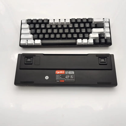 Hot sale HXSJ V800 68 key wired keyboard Hot swappable switch ergonomic ice blue backlight durability gaming mechanical keyboard