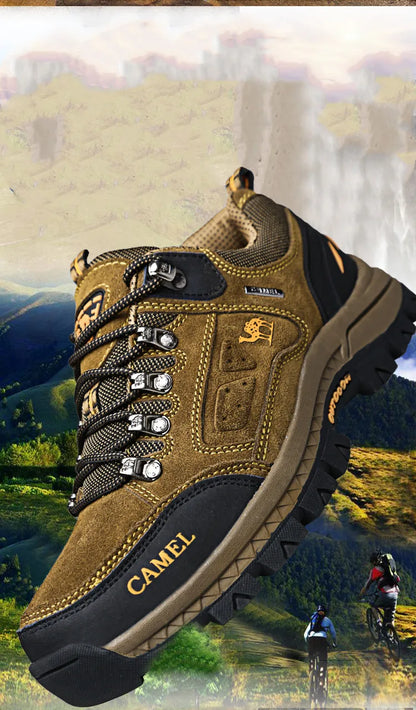 Suede Leather Men's Hiking Shoes Outdoor Trail Trekking Sneakers Men Non-slip Breathable Climbing Shoes Men's Mountain Sports Shoes