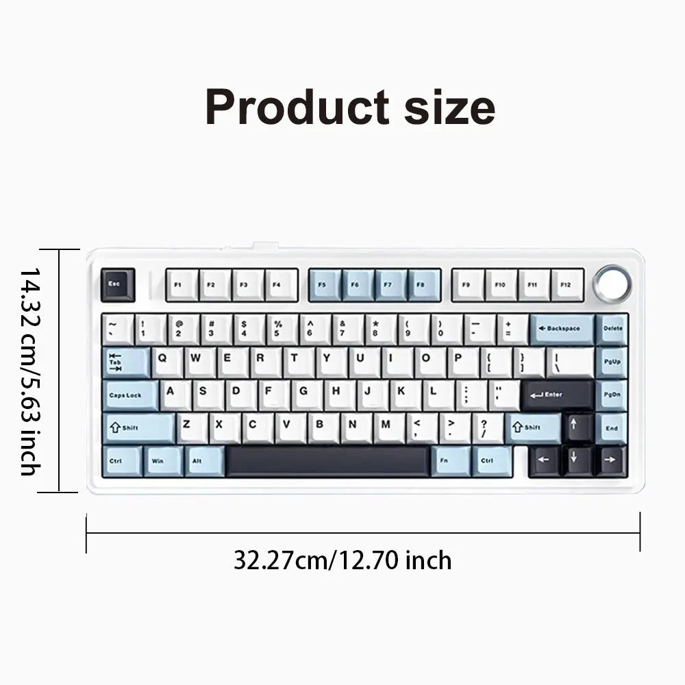 AULA F75 2.4G Wireless/Bluetooth/Wired Gaming Mechanical Keyboard RGB Customized 75% Layout OEM Profile Gasket PC Game Keyboard