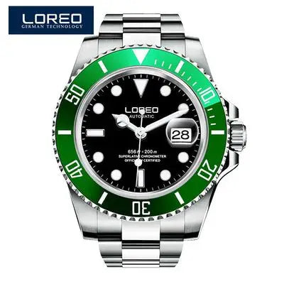 LOREO Original Men's Business Watch 20ATM Waterproof Wristwatch Top Brand Casual Sport Seagull Automatic Mechanical Watch Men