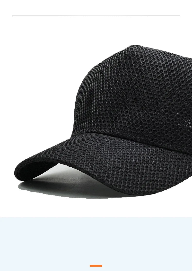 60-64cm Big Head Mesh Breathable Baseball Cap Men And Women Thin Section High Top Hat Outdoor Sunscreen Sun Hat Duck Tongue Hat