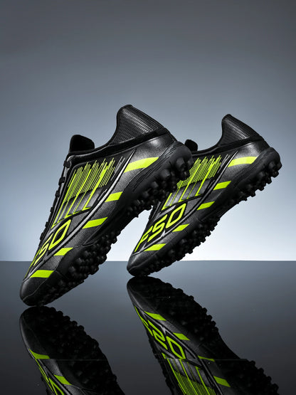 TF Soccer Cleats Children Kids Boys Girls PU Fabric Upper Rubber Sole Non-Slip Wear-Resistant Training Shoes