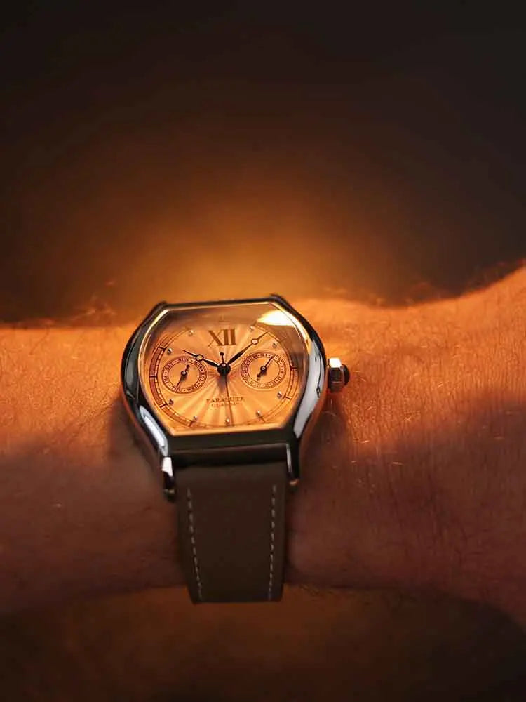 FARASUTE Nieuw 36 mm herenhorloge met quartz uurwerk VH64, roestvrij staal, sportief en modieus, saffierglas, waterdicht herenhorloge
