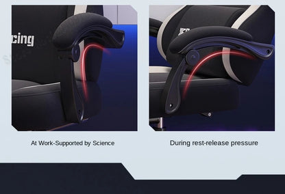 Gaming Chair with Latex Seat Cushion, Adjustable Backrest, Computer Office Chair, Nylon Feet, Gaming Streamer Chair