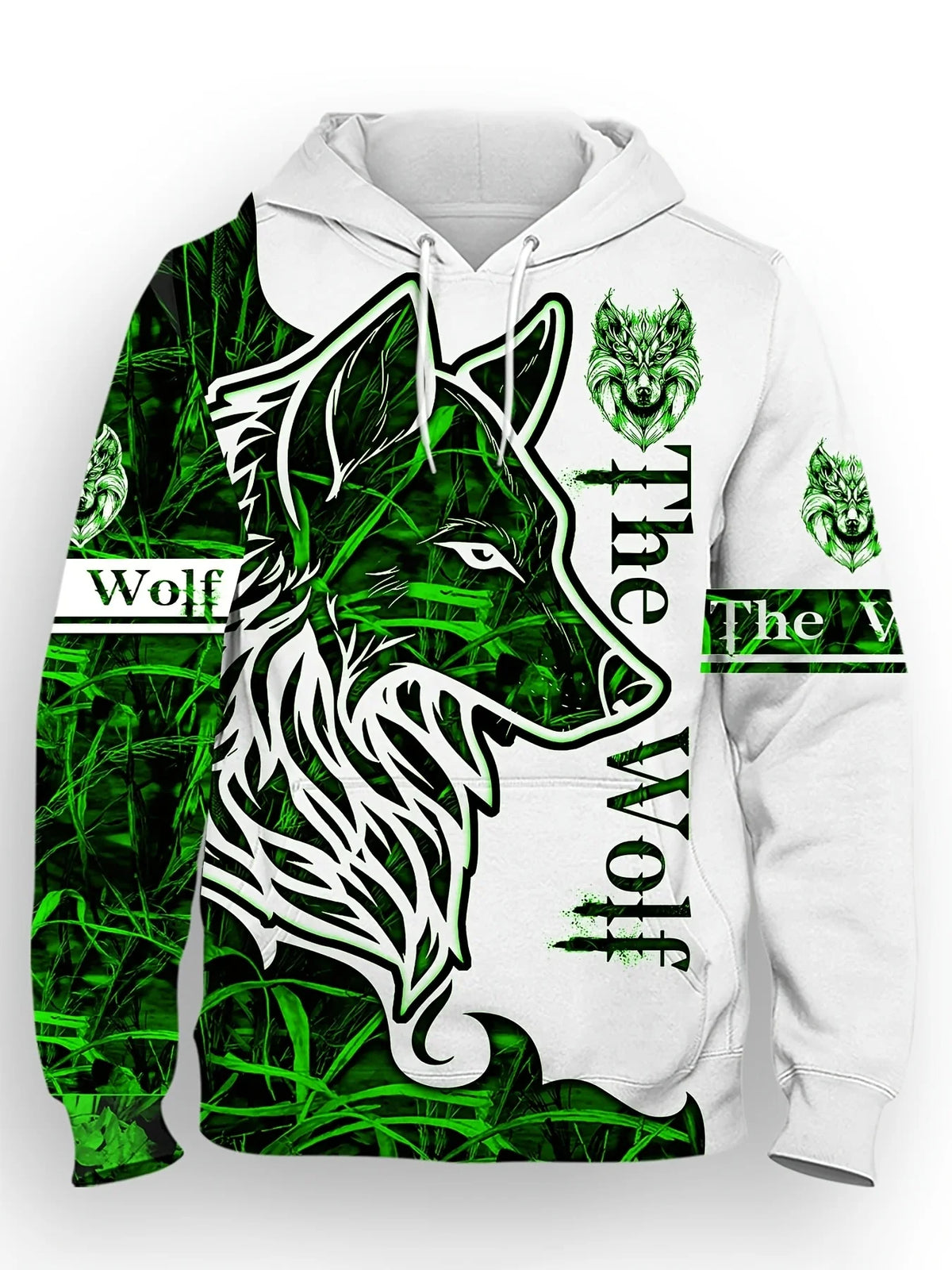 Sudadera con capucha personalizada de otoño para hombre, a la última, con estampado de lobos, suave y cómoda, ropa de estilo urbano para exterior