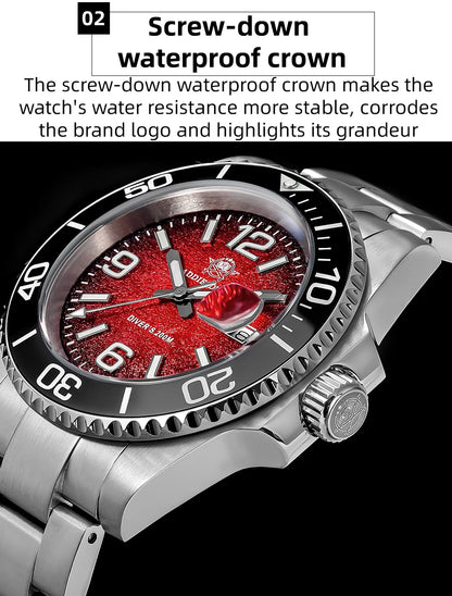 ADDIESDIVE 48mm Diver Watch Fashion Gradient Color Rotatable Bezel Quartz Watches Luminous 200m Waterproof Stainless Men's Watch