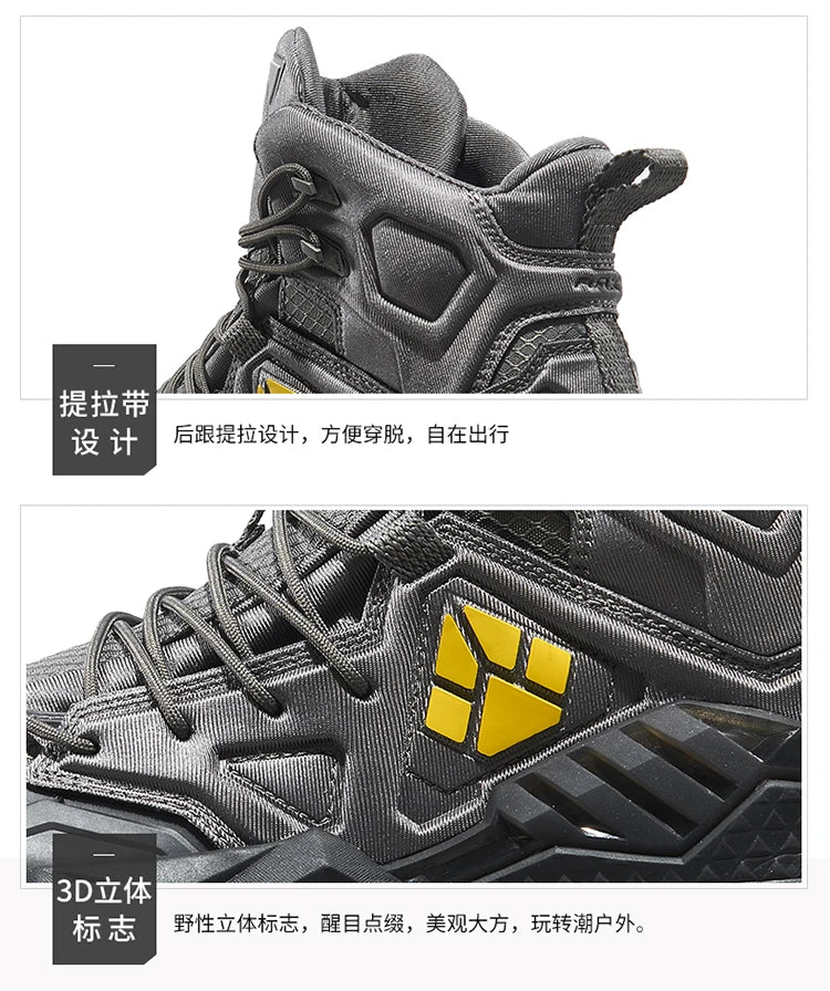 Rax Men's Waterproof Hiking Shoes Breathable Hiking Boots Outdoor Trekking Boots Sports Sneakers Tactical Shoes