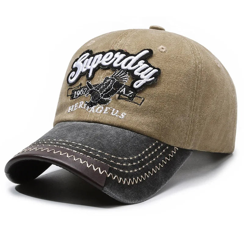 Unisex Sporty Cotton Washed Baseball Cap - Stylish ORIGINAL THE BLACK Letter Embroidery, Casual Sunshade for Outdoor Sports