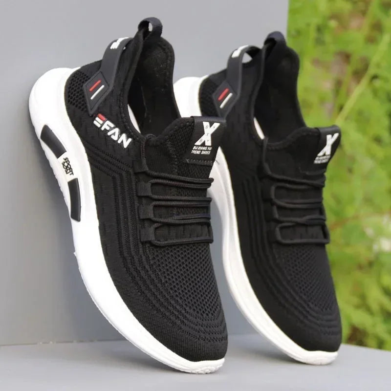 Chaussures d'été en maille respirante pour hommes, chaussures de papa, chaussures de sport et de loisirs pour hommes, chaussures blanches tissées antidérapantes et Anti-odeur pour hommes