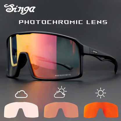 SINGA Photochromic Cycling Sunglasses Sport Glasses Road Bike Glasses MTB Eyewear for Man Women Riding Goggle Cycling Glasses