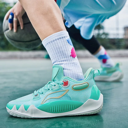 Men's Basketball Shoes Breathable Cushioning Non-Slip Wearable Running Shoes Gym Training Athletic Basketball Sneakers for Men