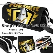Fortnited Trousse Large Capacity Waterproof Velcro Pencil Case Student Black Estuche Stationery School Pennenzak Supplies