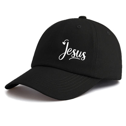 1pc JESUS Print Baseball Cap for Adults,Minimalist Retro Style Casual Soft Adjustable Dad Hat,Perfect As Gift