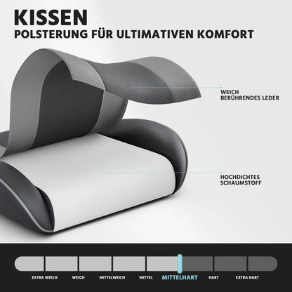 Black-Grey Ergonomic Gaming Chair, Lumbar Support, Breathable PU Leather, Adjustable Height & Backrest, 200kg for Office & PC