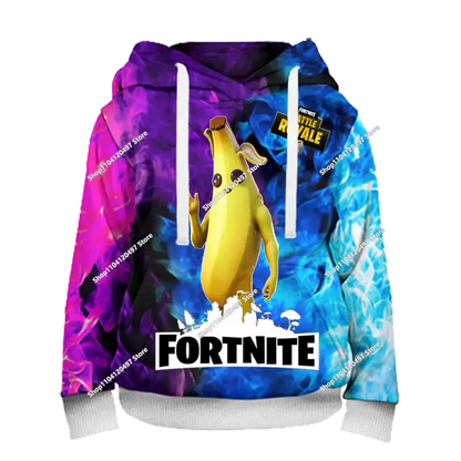 Autumn New Sweatshirt T-shirt  Fortnite 3D Digital Printing Loose Comfortable Hooded Pullover