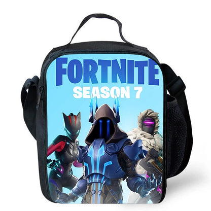 Cute Cartoon Lunch Bag Insulated Thermal Food Container Leakproof Reusable Fortnite Lunch Cooler Bag for Kids Student