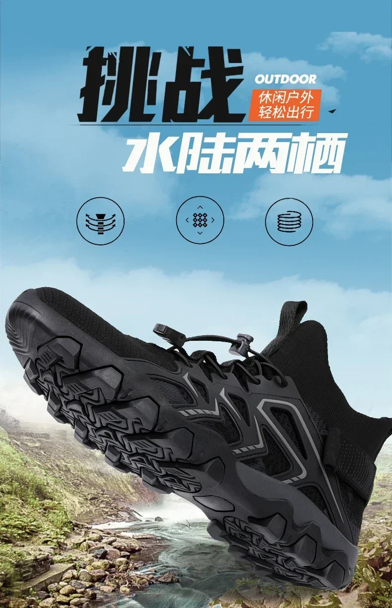 Unisex Breathable Quick-Drying Fishing Water Sport Shoes Summer Upstream Barefoot Aqua Boots Outdoor Non-Slip Women Beach Shoes