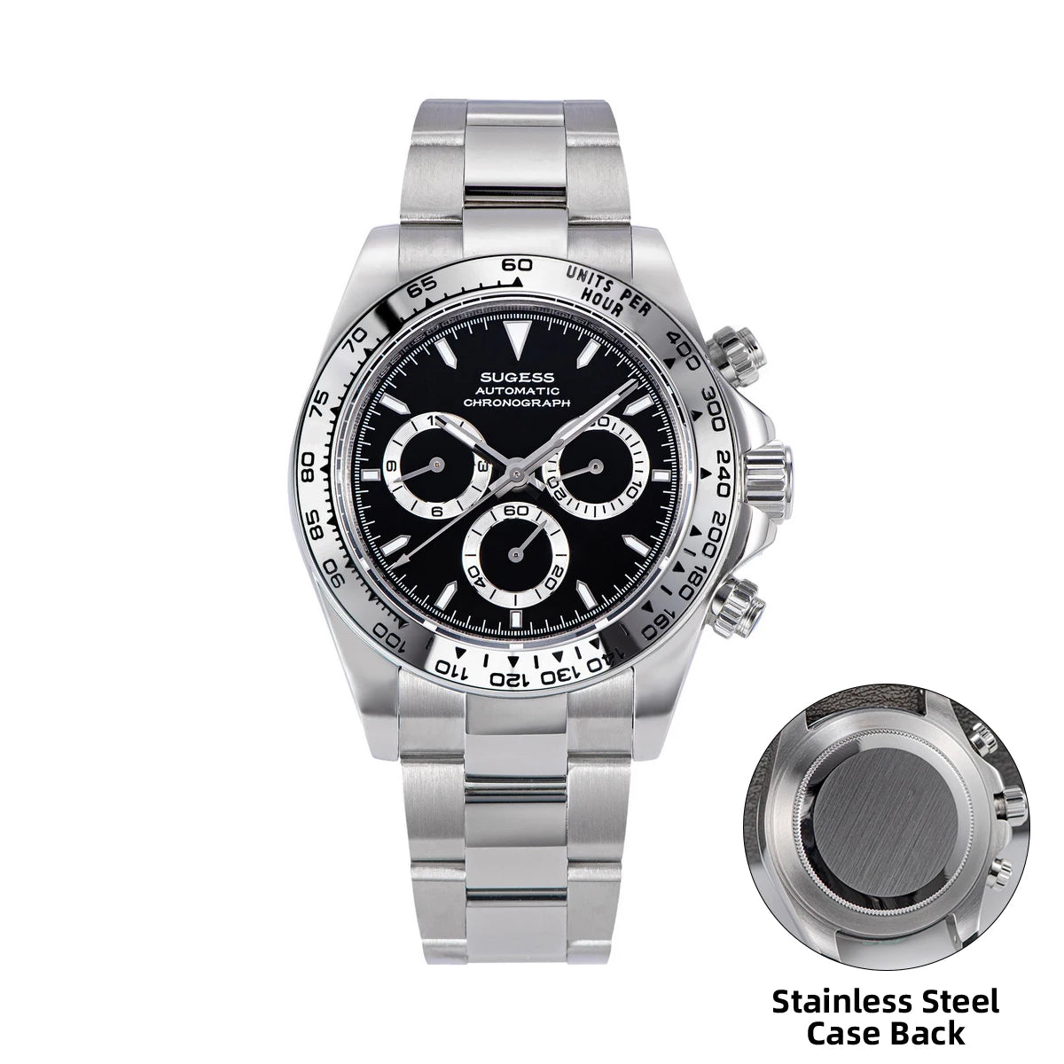 Sugess Diving Men's Watch Panda Automatic Mechanical Chronograph Peacock SL4801 Movement Wristwatch Waterproof Ceramic Bezel New