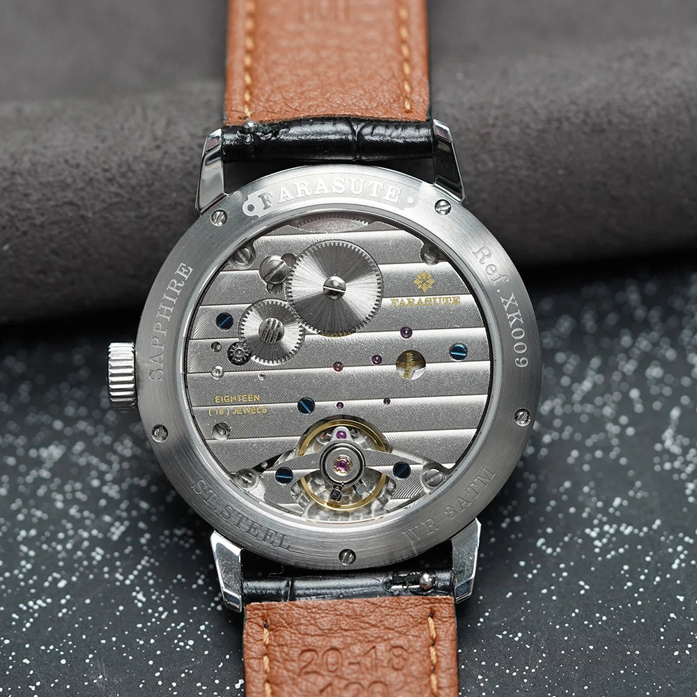 FARASUTE 2026 Fashion Power Reserve 80 Hours Hangzhou Customized Movement Manual Mechanical Watch for Men Sapphire Crystal watch