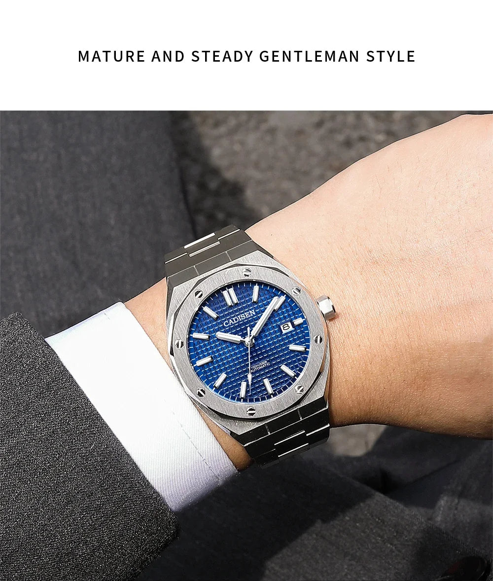 CADISEN Luxury Design 42MM Men's Watches Japan MIYOTA 8215 Sapphire Glass Mechanical Automatic Watch Men 100M Waterproof