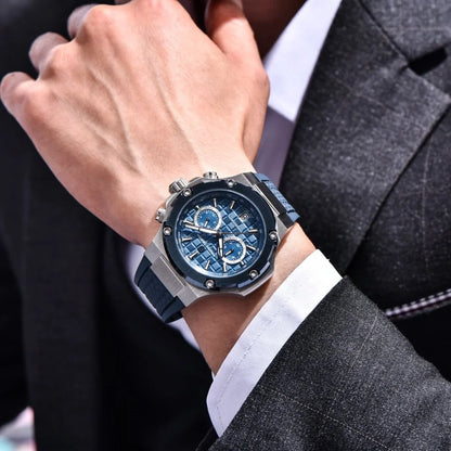 PAGANI DESIGN PD-YS032 Men's Quartz Watch 44mm Japan VK64 Movement Stainless Steel Case Rubber Strap Sapphire Glass 100M Waterproof