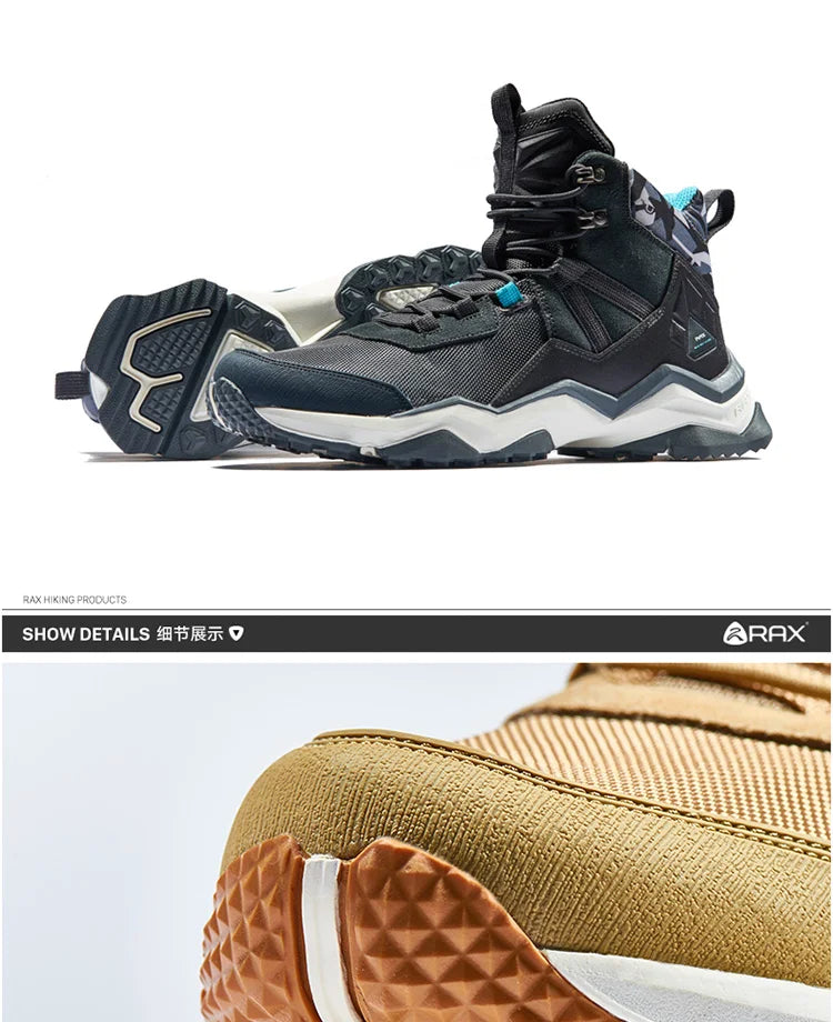 RAX Winter Hiking Boots Men Waterproof Breathable Outdoor Sports Sneakers Trekking Boots Mountain Trekking Shoes Big Size