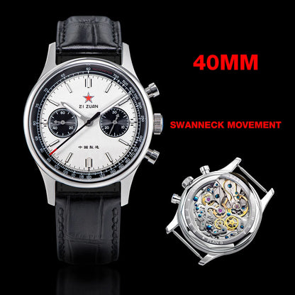 1963 Panda Pilot Chronograph Watch Men 40mm Air Force Sapphire Senior ST1901 Mechanical Wristwatches Retro Clock Men's Watch