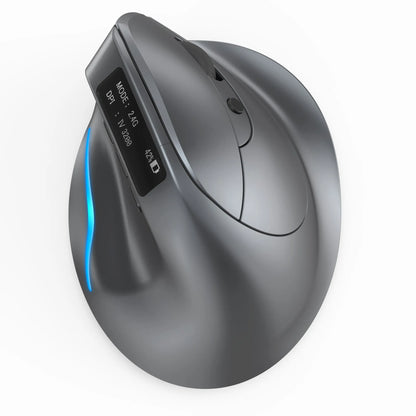 ZELOTES F-26C Vertical Mouse 2.4G Wireless Bluetooth Mouse Ergonomic Silent Gaming Mice 3200DPI LED Display Screen for PC Laptop