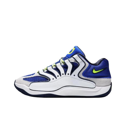 Nike KD 18 Slip-Resistant Abrasion-Resistant Low-Top Basketball Shoes Men's White Blue HV1991-400