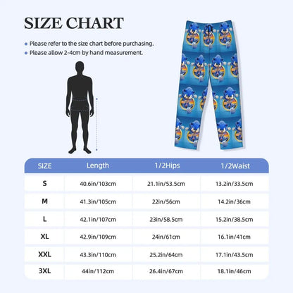 Pantalones de pijama personalizados para hombre con estampado «Soniced», con motivo de erizo, ropa de dormir, pantalones de estar por casa con bolsillos