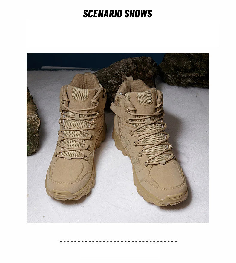 Upgraded Tactical Combat Training Boots Male Outdoors Camping Anti-wear Rapid Response Hiking Shoes Fishing Hunting Sneakers Men