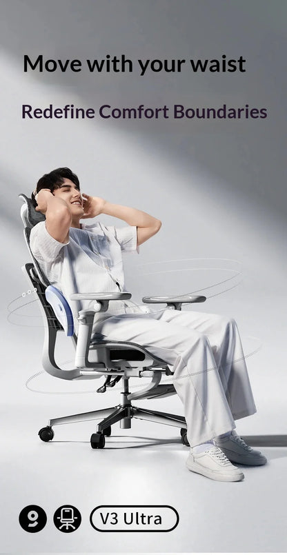 Ergonomic Office Mesh Chair Adjustable Executive Computer Chair with Rolling Swivel Base, Modern Gaming Chair for Home Office Desk Setup